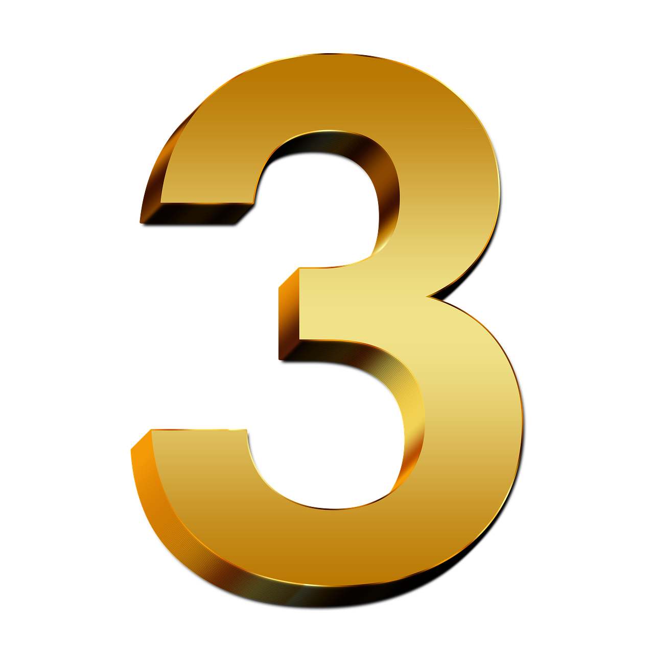 3 Number Transparent PNG Image