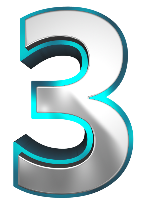 3 Number Transparent PNG Image