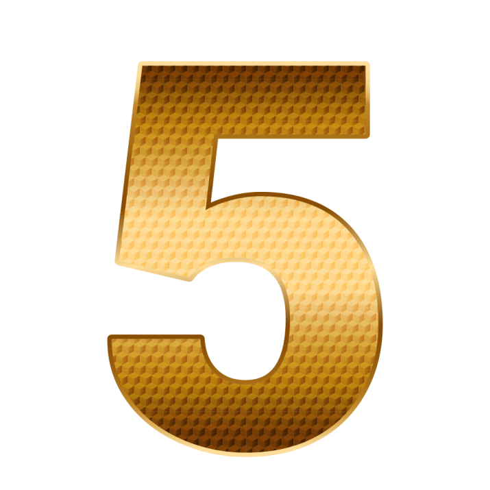5 Number Transparent PNG Image