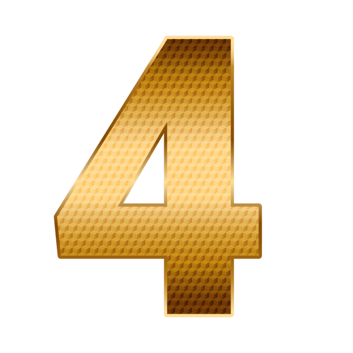 4 Number Transparent PNG Image