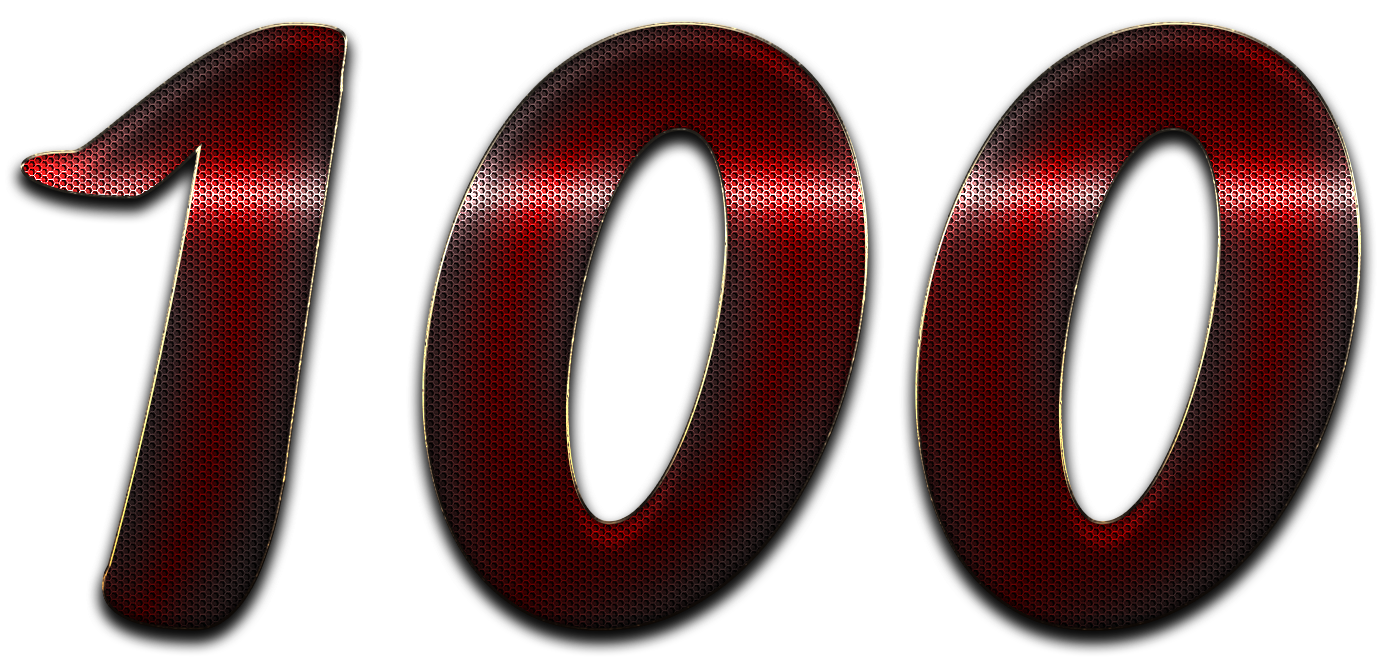 100 Number Transparent PNG Image