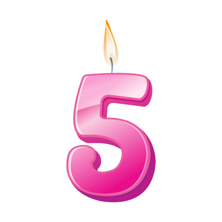 5 Number Transparent PNG Image