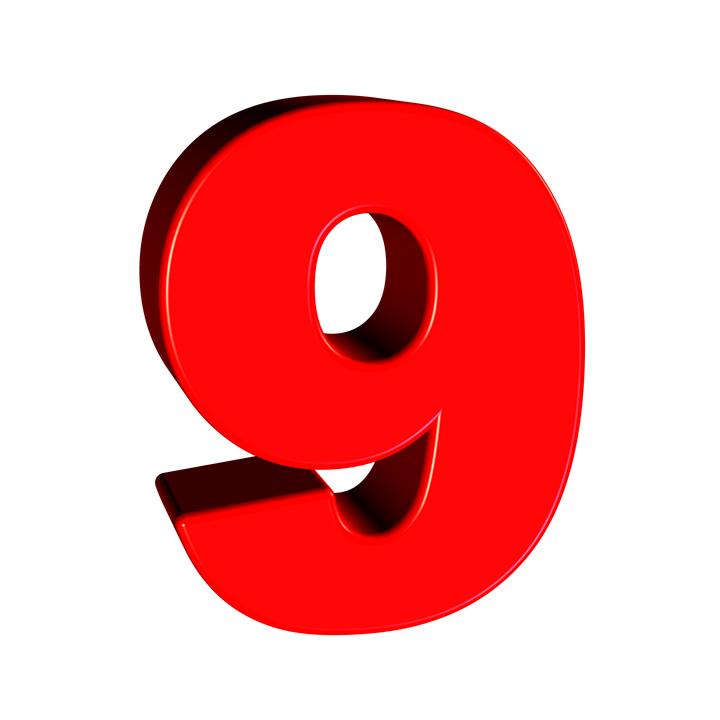 9 Number Transparent PNG Image