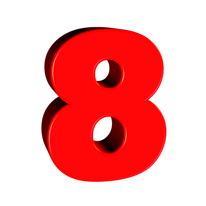 8 Number Transparent PNG Image