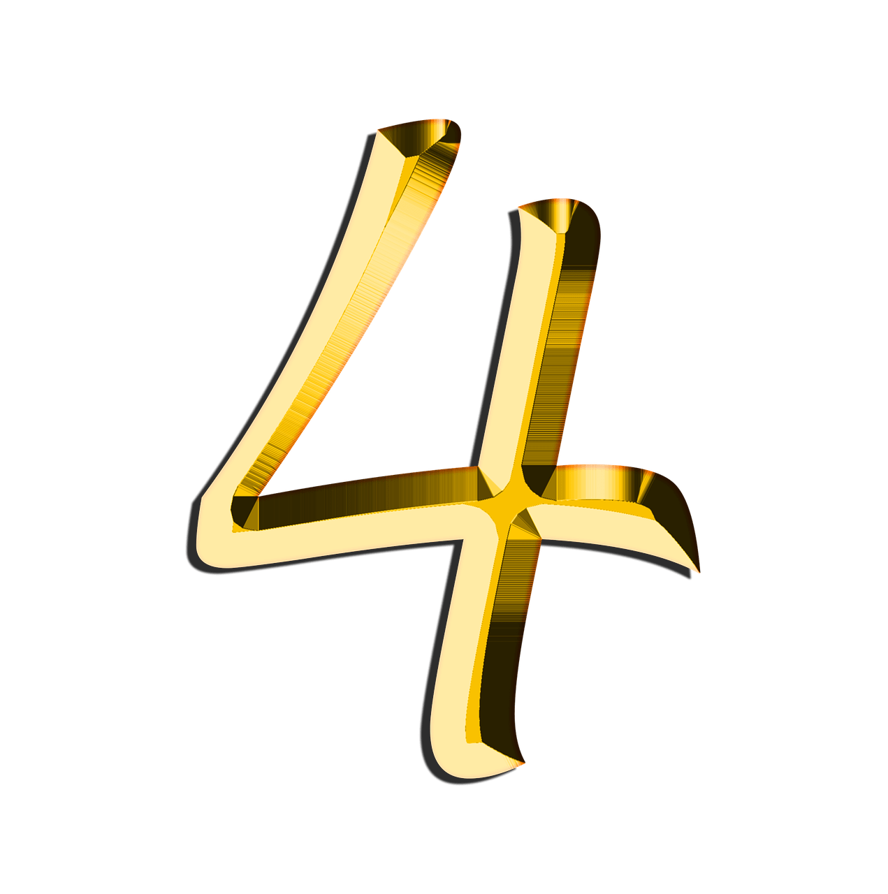 4 Number Transparent PNG Image