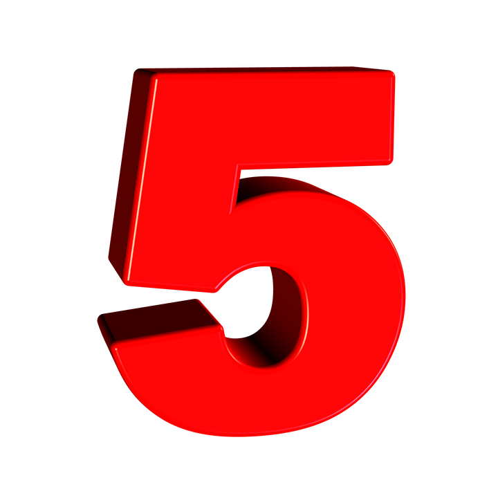5 Number Transparent PNG Image