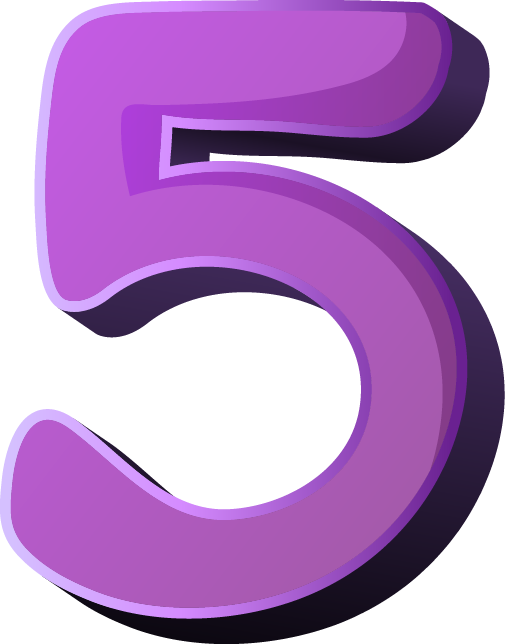 5 Number Transparent PNG Image
