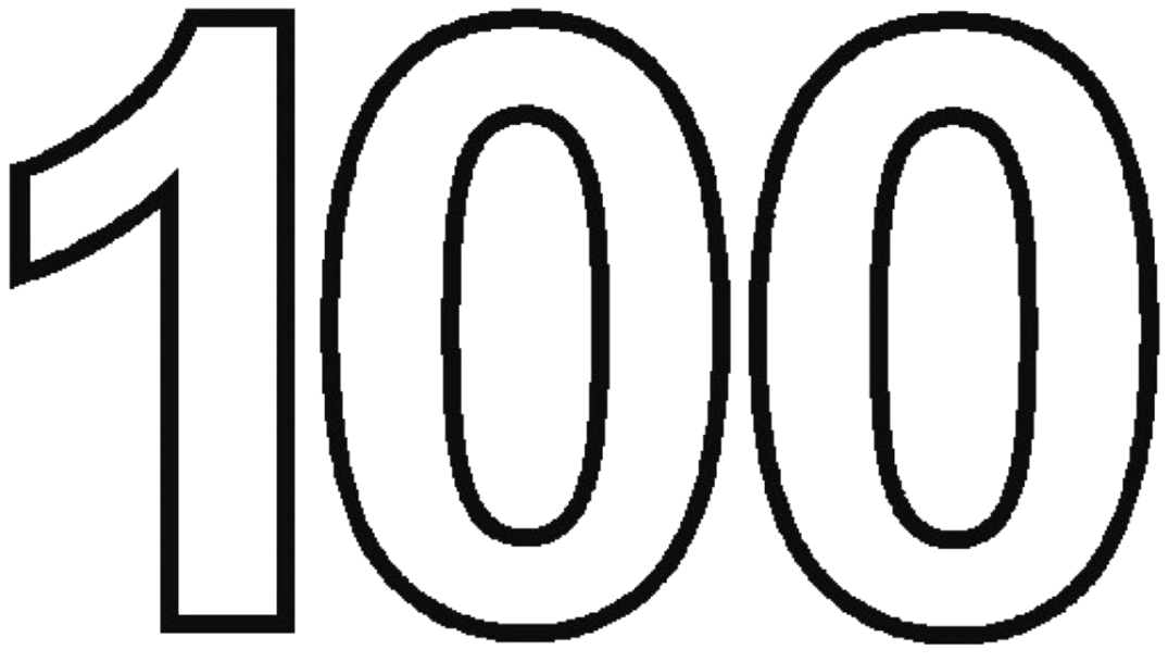 100 Number Transparent PNG Image