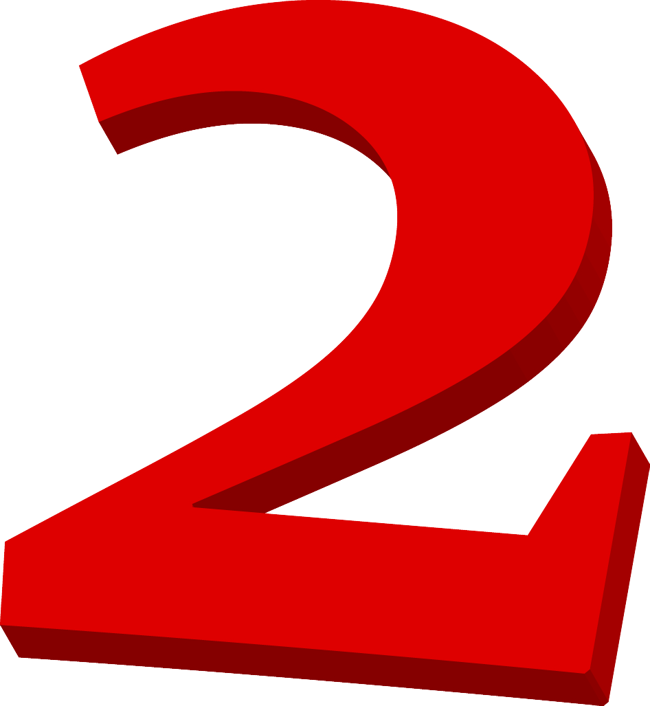 2 Number Transparent PNG Image