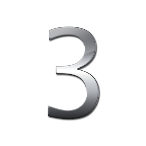 3 Number Transparent PNG Image
