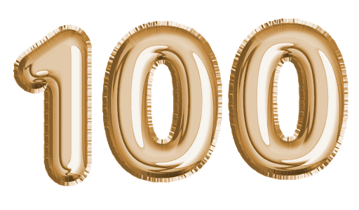 100 Number Transparent PNG Image