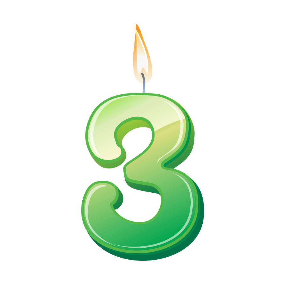 3 Number Transparent PNG Image