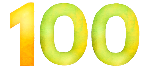 100 Number Transparent PNG Image