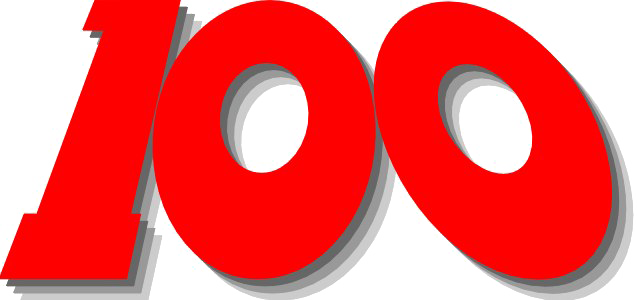 100 Number Transparent PNG Image