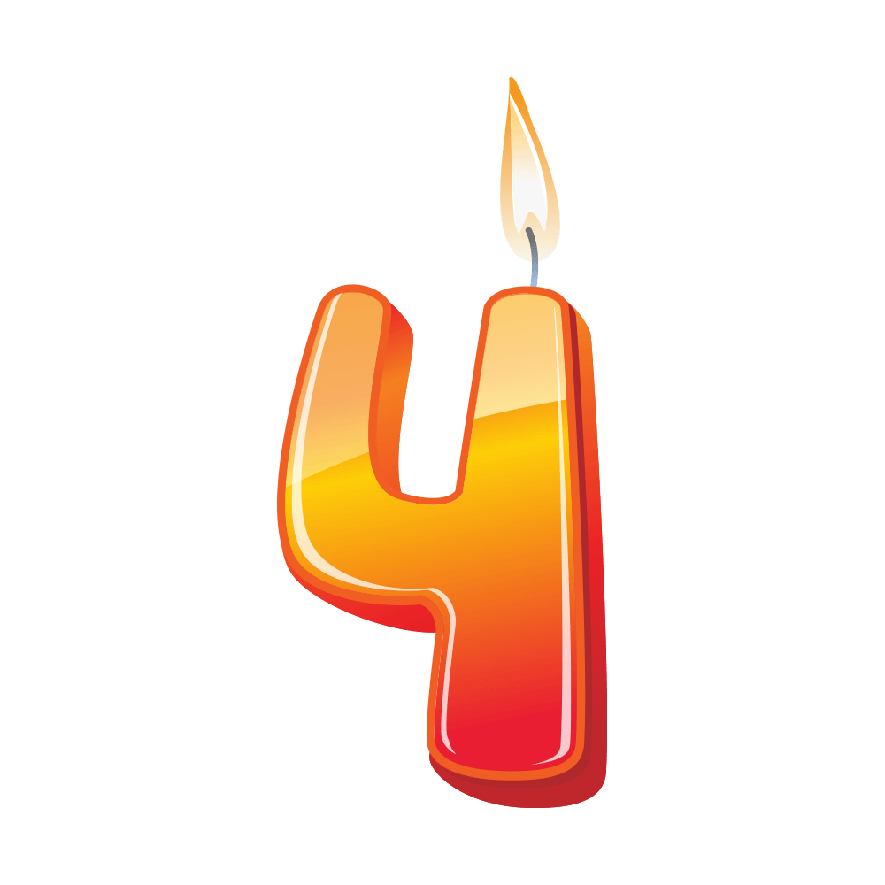 4 Number Transparent PNG Image
