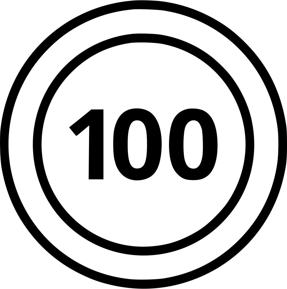 100 Number Transparent PNG Image
