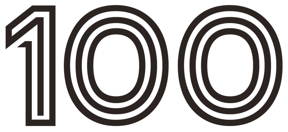 100 Number Transparent PNG Image