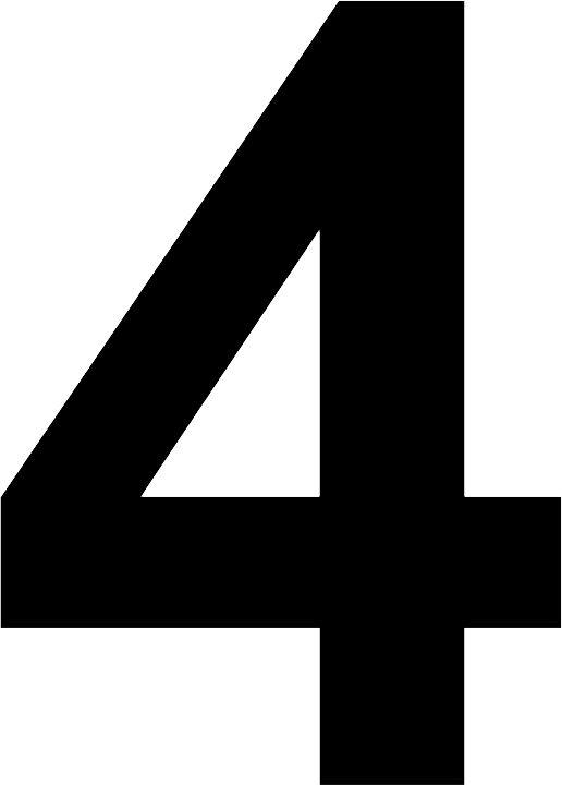 4 Number Transparent PNG Image