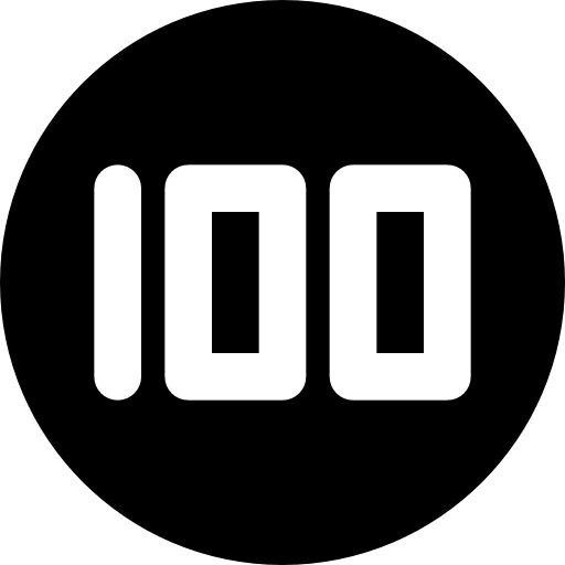 100 Number Transparent PNG Image