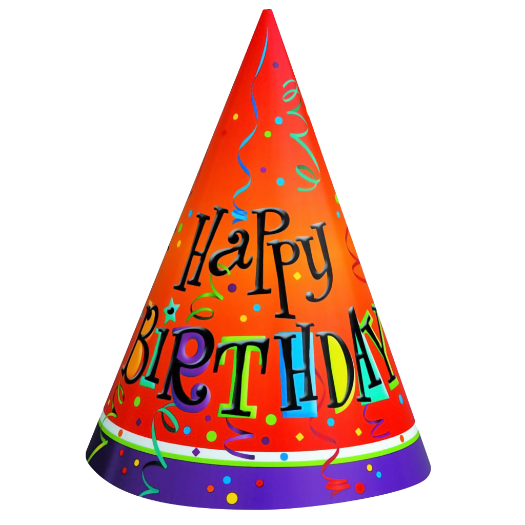 Orange Party Birthday Hat Transparent PNG Image