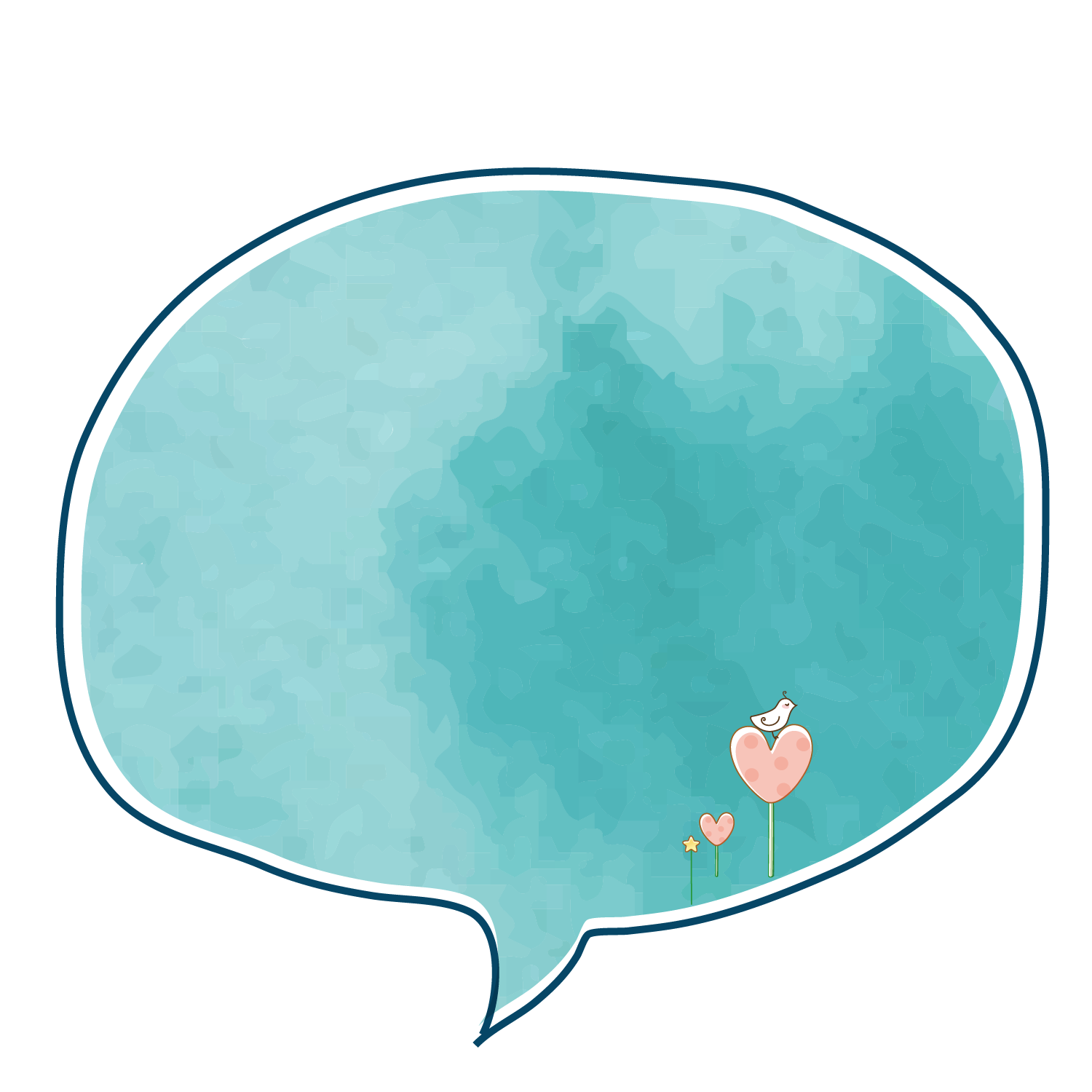 Watercolor Box Border Dialog Hand-Painted Transparent PNG Image