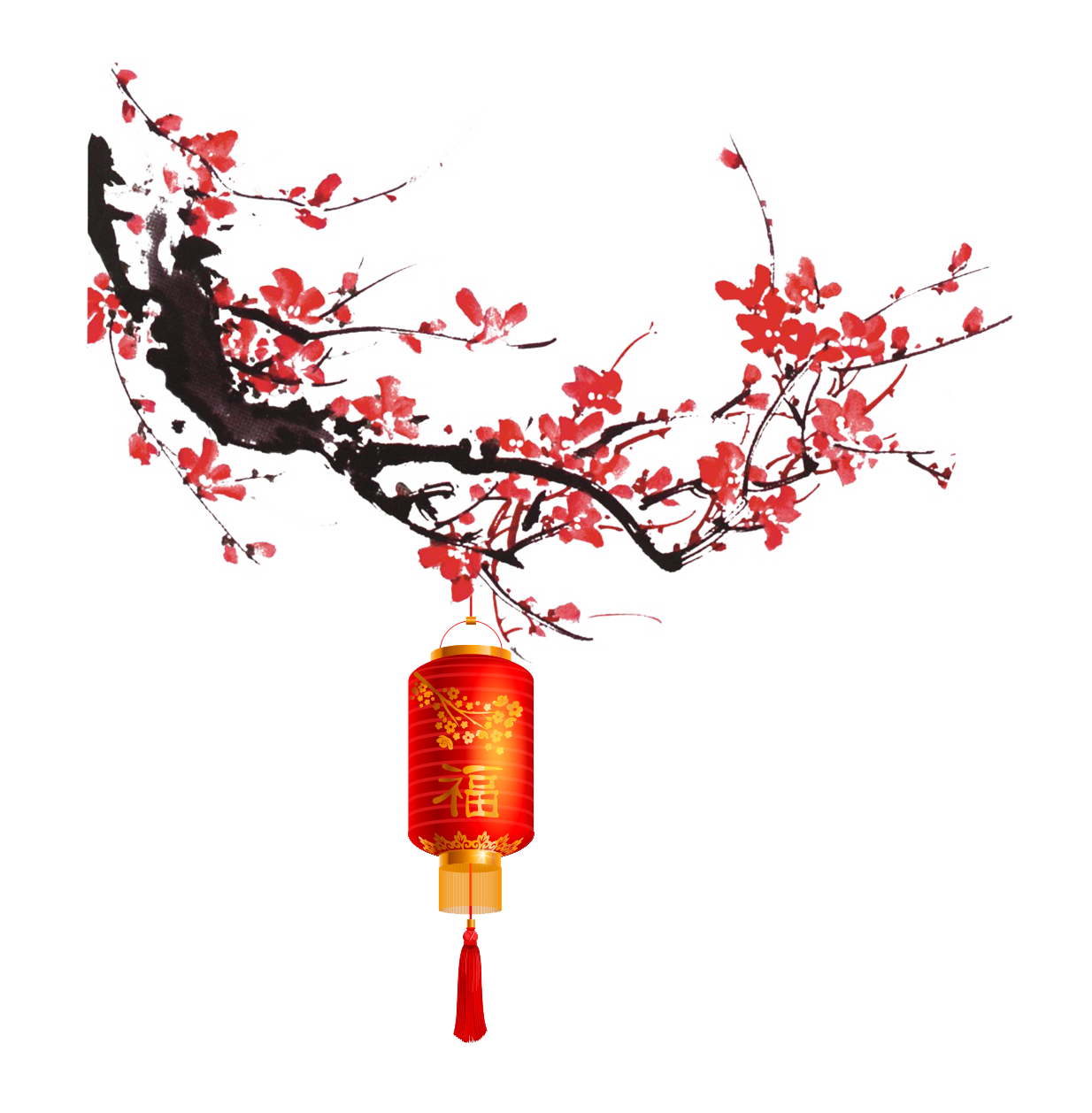 Petal Plum Flower Painting Plant Transparent PNG Image