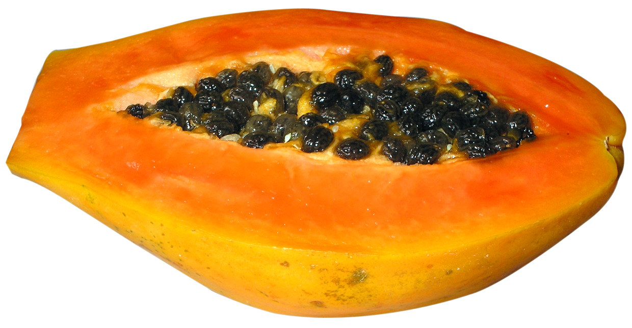 Fresh Papaya Half Transparent PNG Image