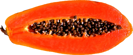 Fresh Papaya Half Transparent PNG Image