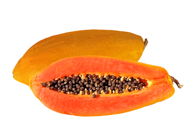 Fresh Papaya Half Transparent PNG Image