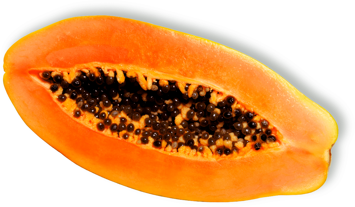 Fresh Papaya Half Transparent PNG Image