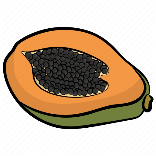 Papaya Half Transparent PNG Image