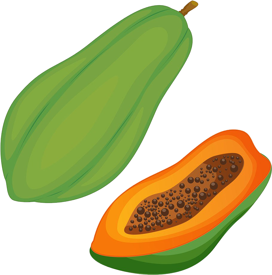 Papaya Half Transparent PNG Image