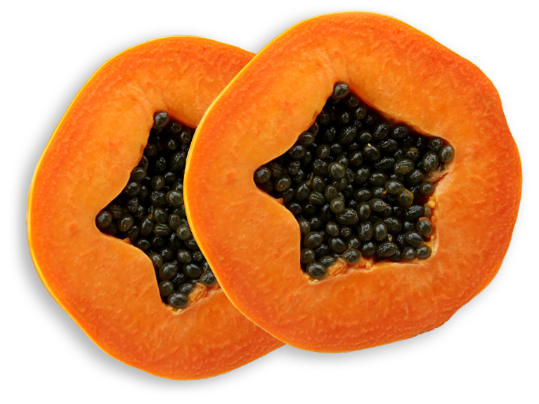 Papaya Organic Half Transparent PNG Image