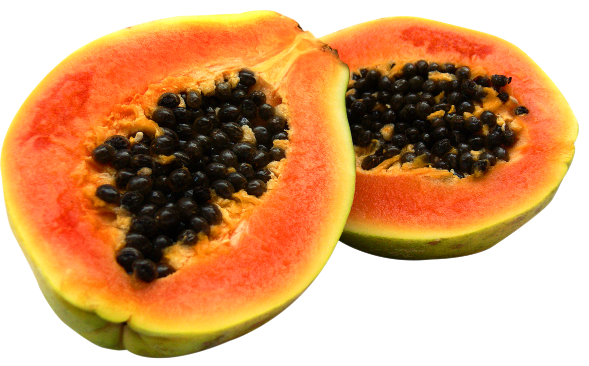 Papaya Organic Half Transparent PNG Image