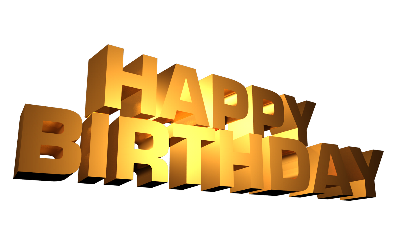 Golden Birthday Transparent PNG Image