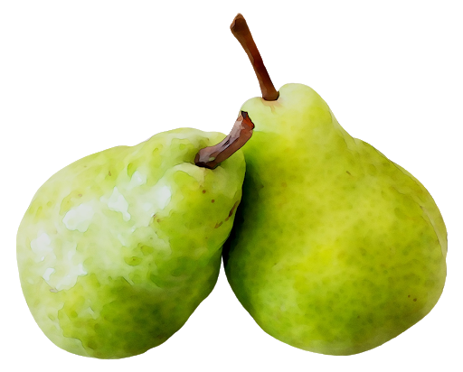 Fresh Green Pears Transparent PNG Image