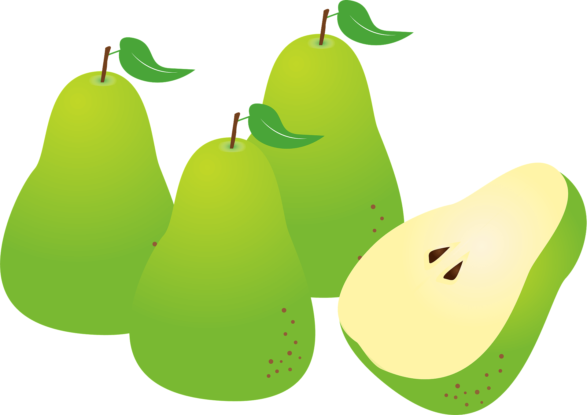 Green Pears Transparent PNG Image