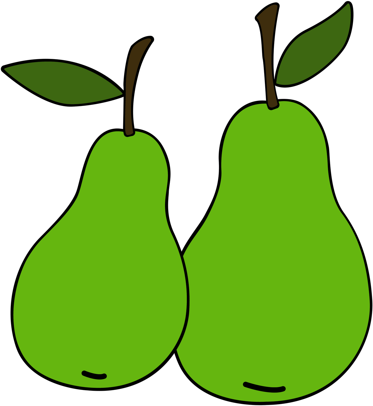Vector Green Pears Transparent PNG Image