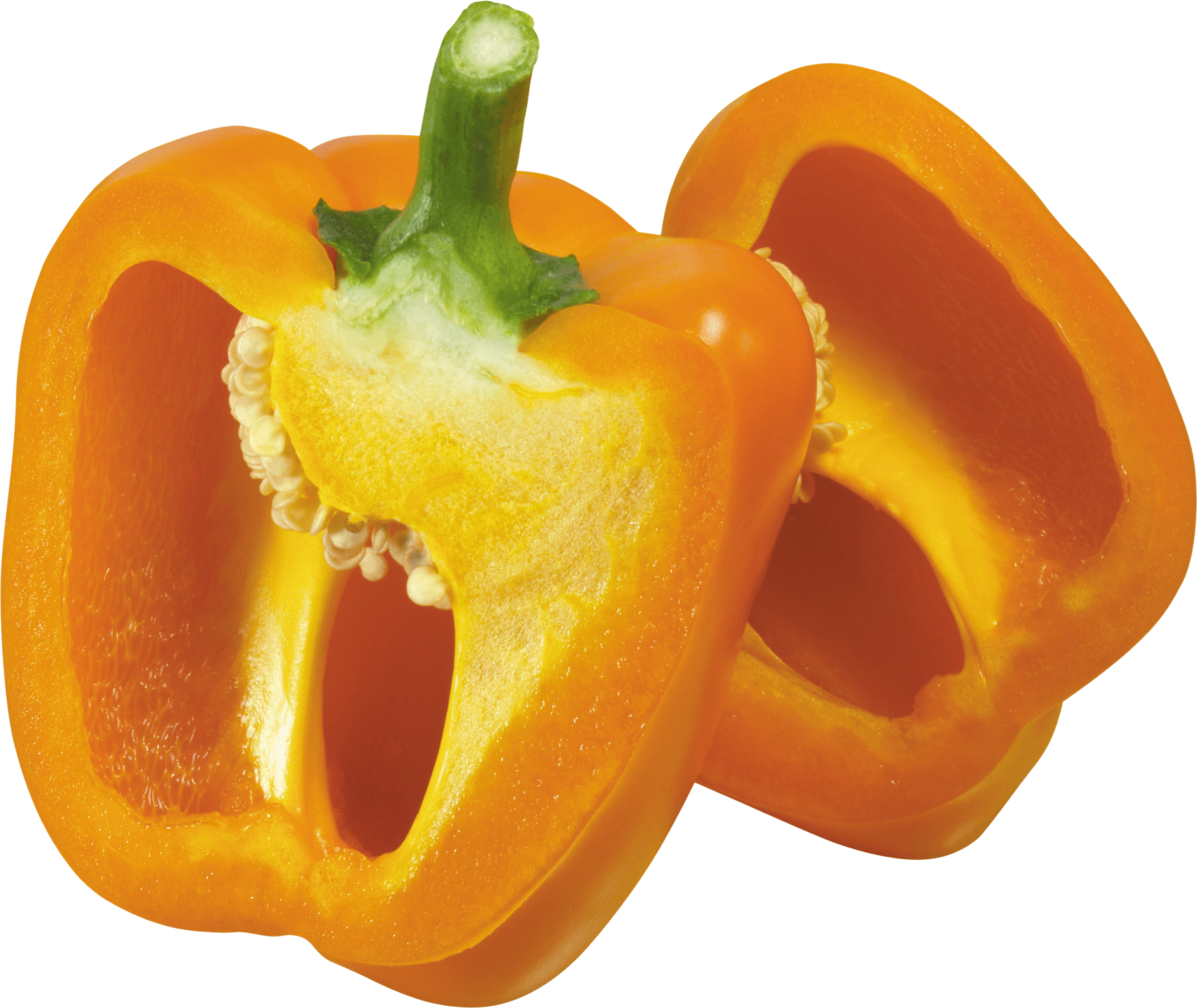 Pepper Bell Yellow Half Transparent PNG Image