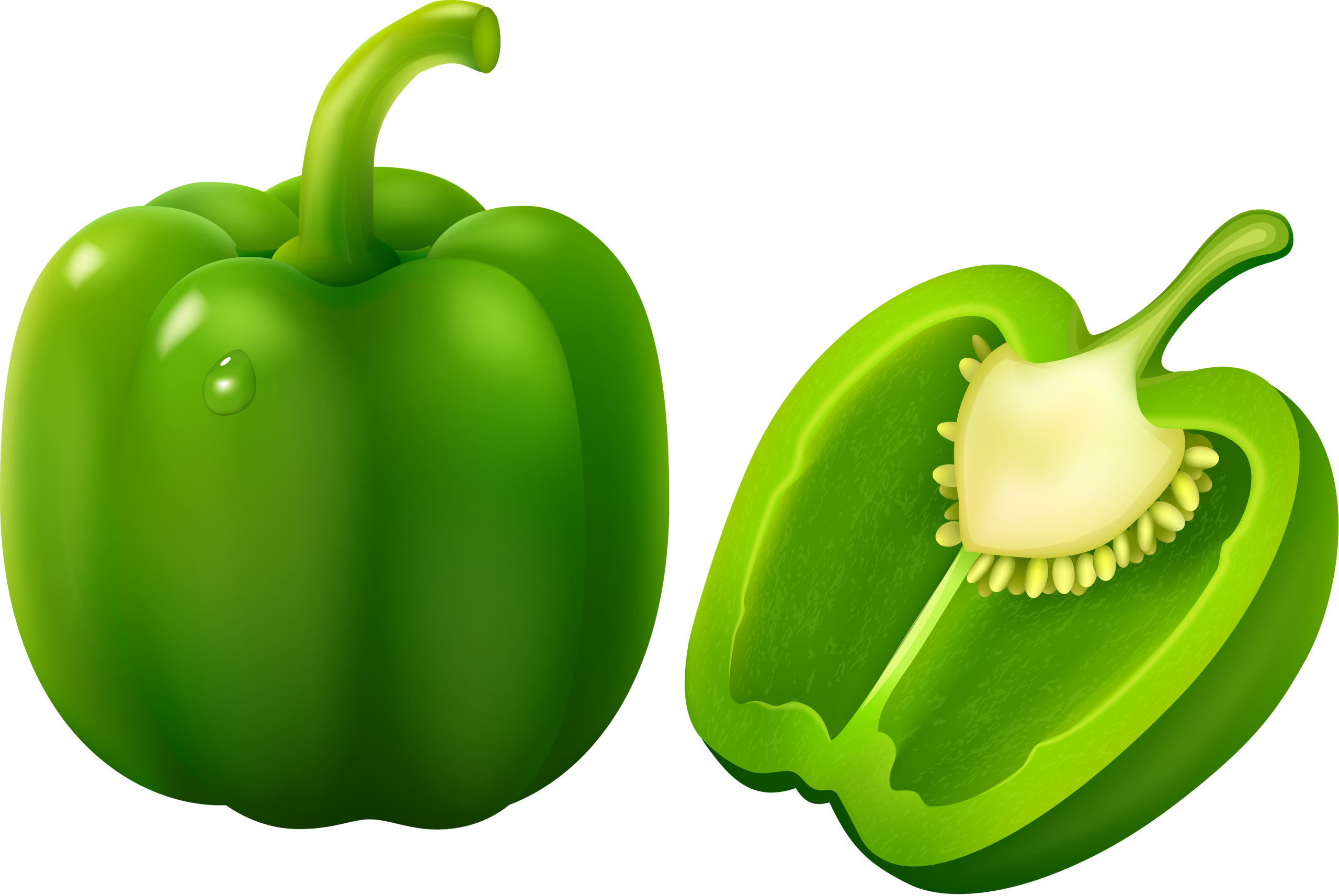 Pepper Vector Green Bell Transparent PNG Image