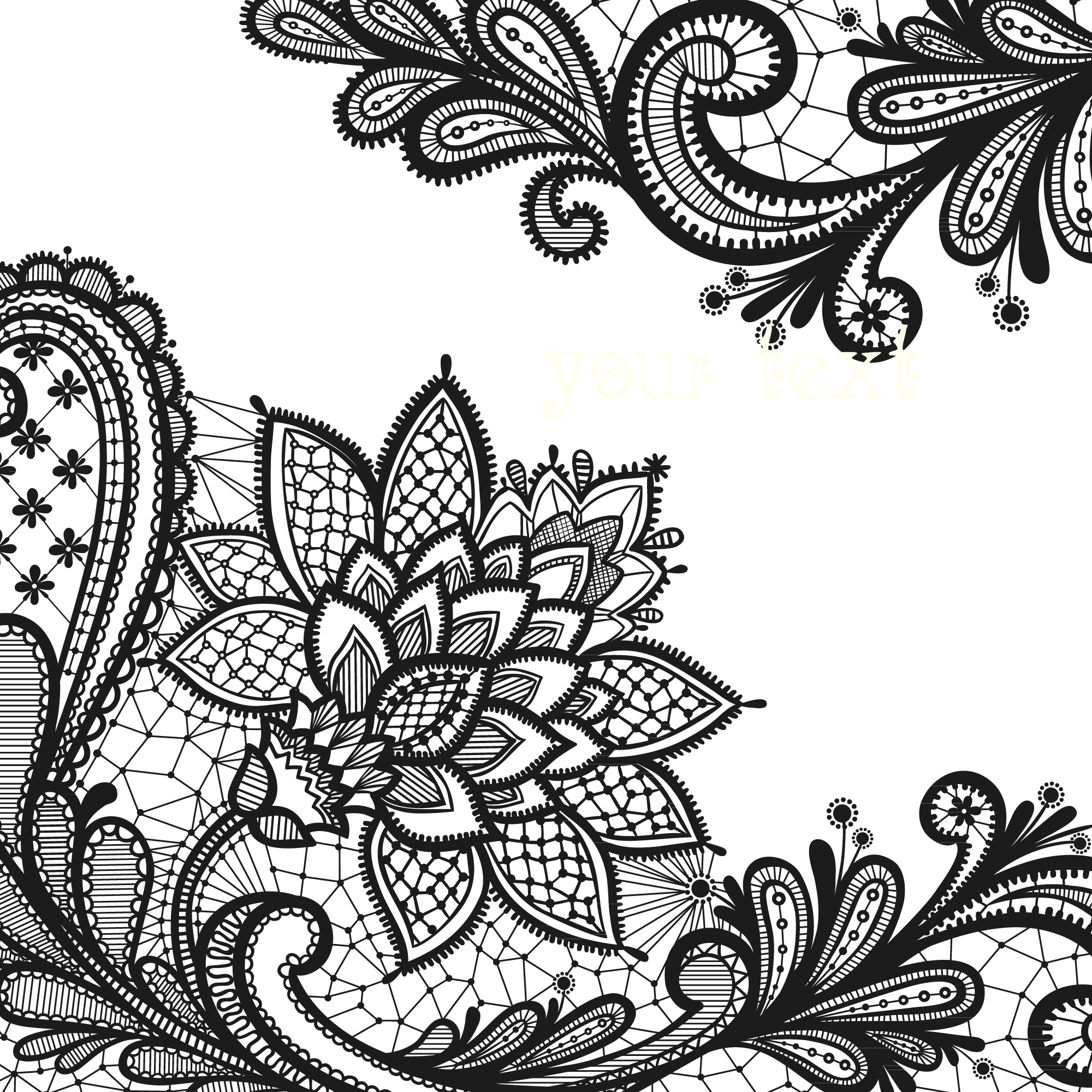 Flowers Lace Transparent PNG Image