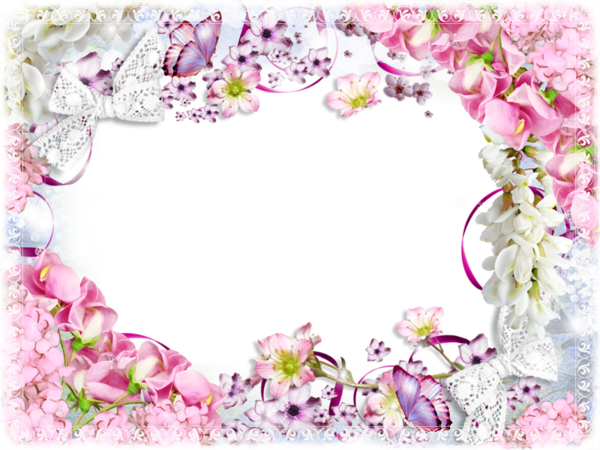 Pink Frame Flower Frame Transparent PNG Image