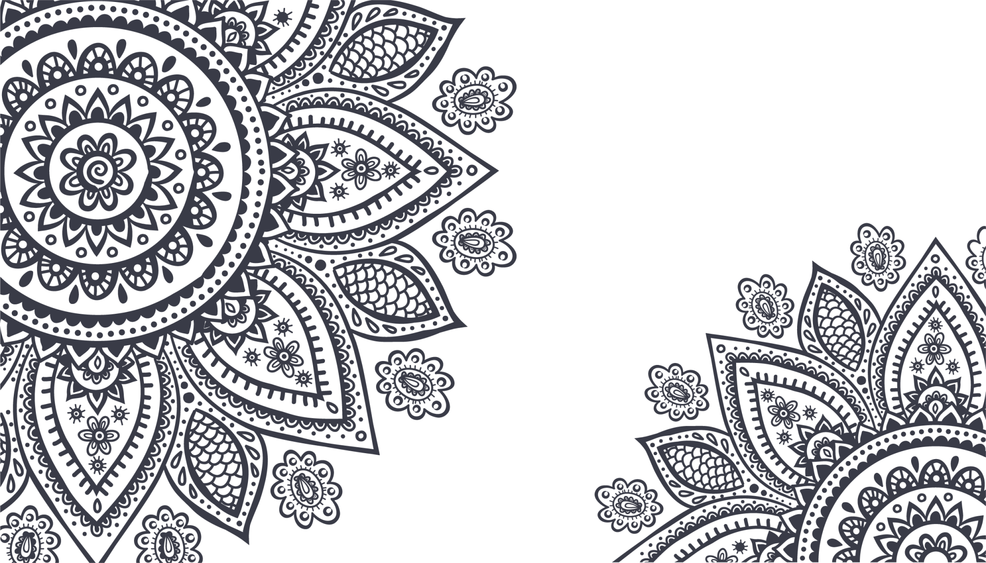 Flower Frame Ornament Royalty- Black Mehndi Transparent PNG Image