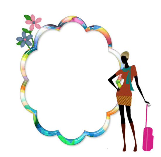 Woman Portable Flower Graphics Frames Border Transparent PNG Image