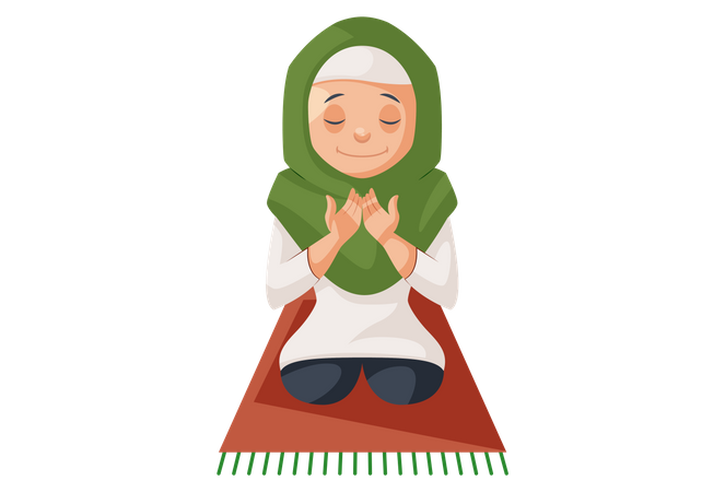 Namaz Little Praying Girl Transparent PNG Image