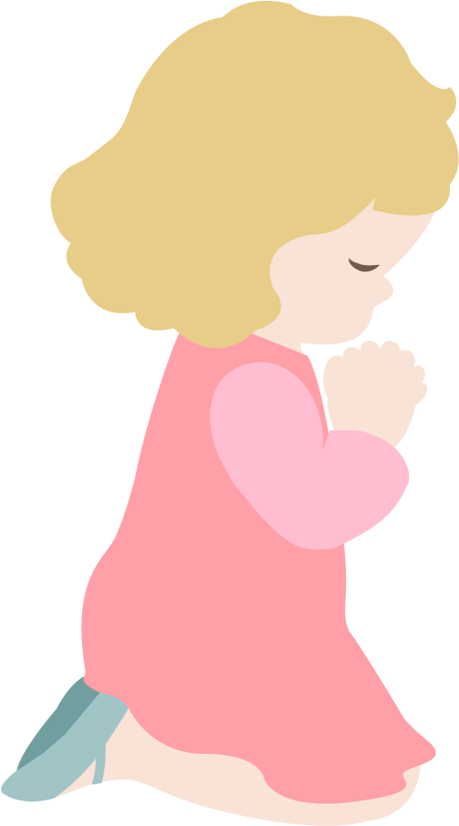 Pink Girl Praying Transparent PNG Image