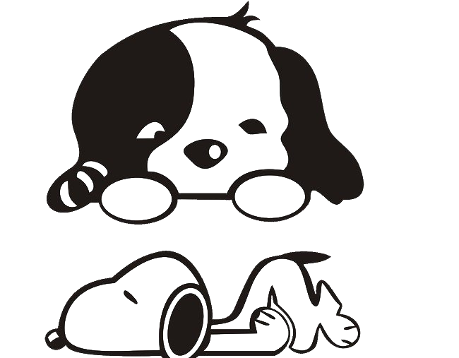 And White Puppy Black Transparent PNG Image