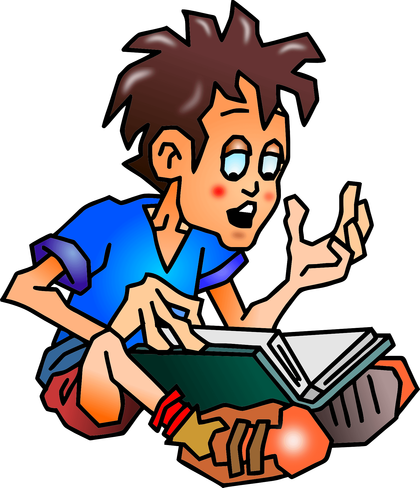 Boy Reading Book Transparent PNG Image