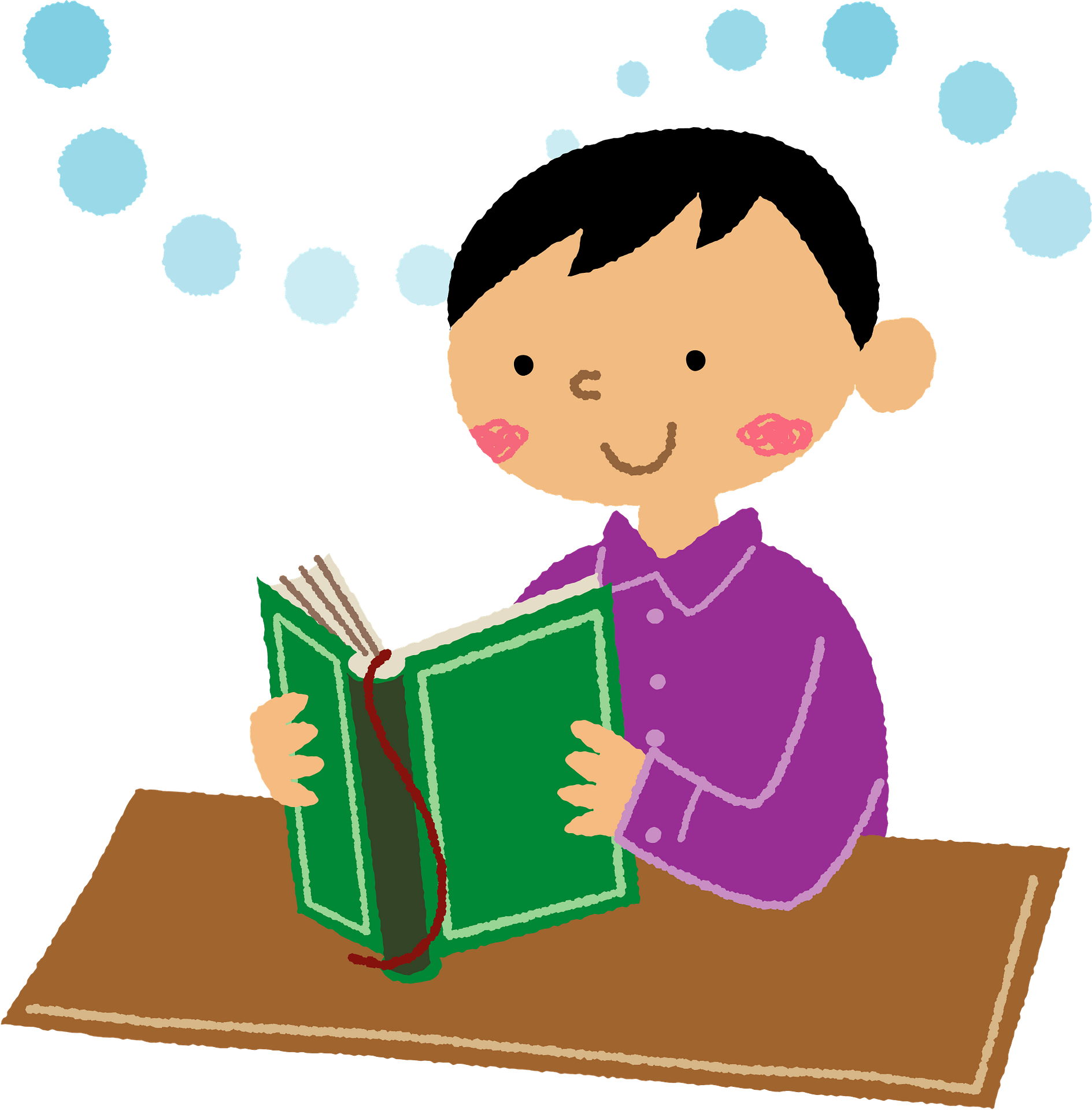 Boy Reading Book Transparent PNG Image