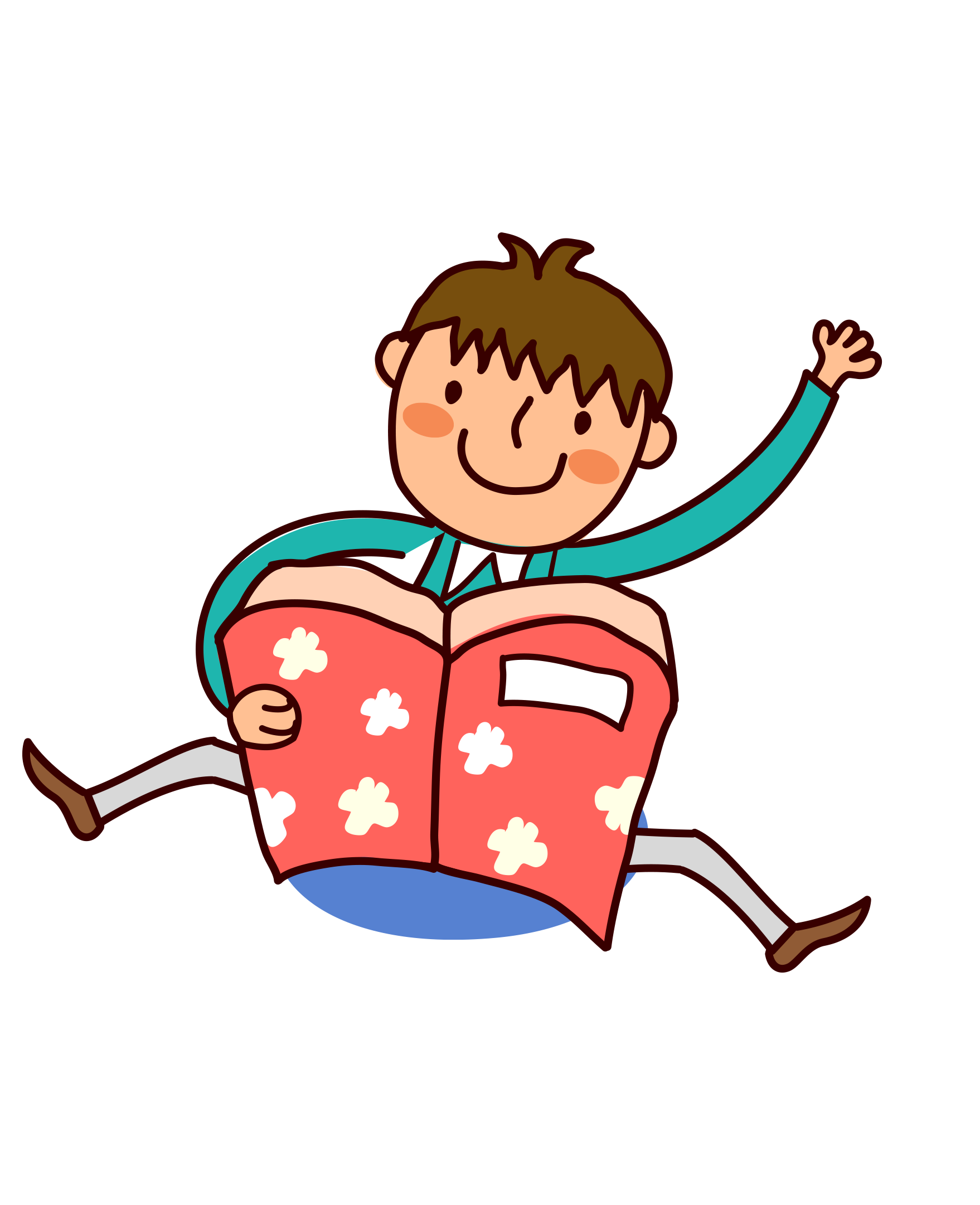 Boy Reading Book Transparent PNG Image